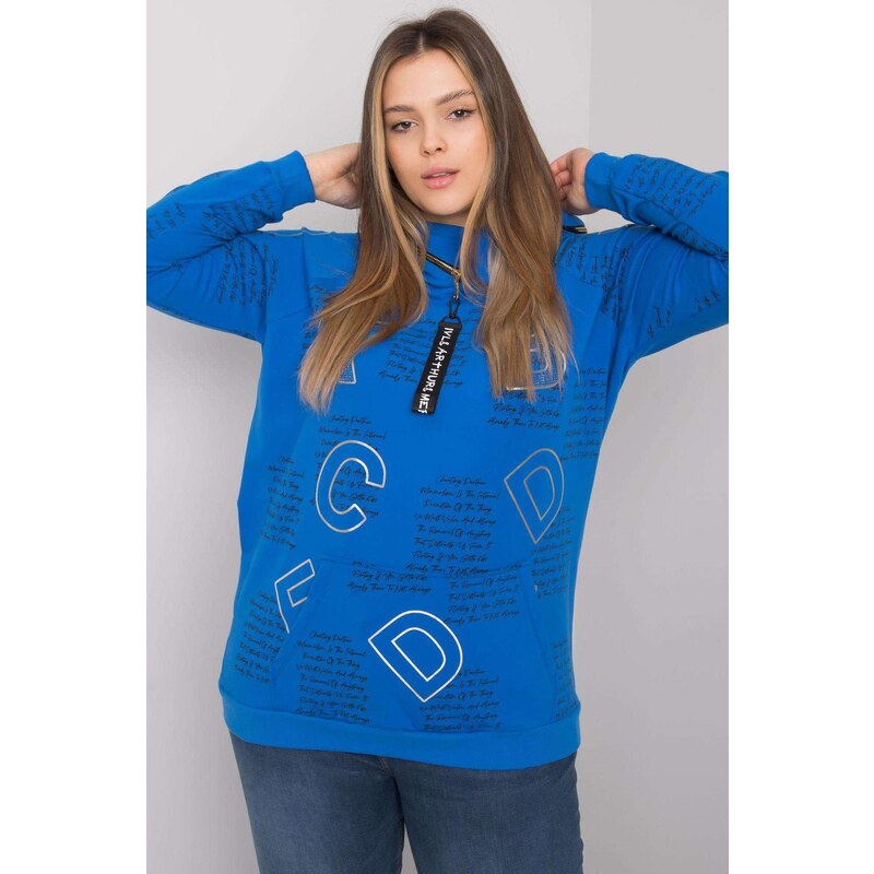 MladaModa Vzorovaná mikina Adele so zipsom na kapucni kráľovská modrá 57233960