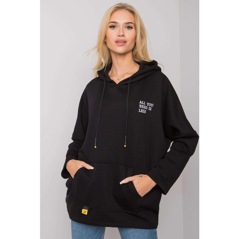 MladaModa Predlžená mikina Laylla s kapucňou a klokaním vreckom čierna 57233969