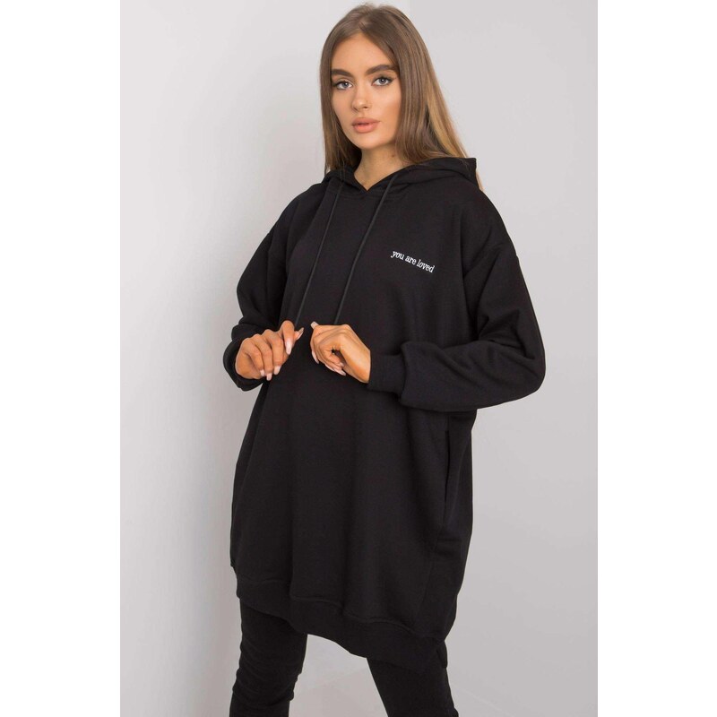MladaModa Predlžená mikina Indira s kapucňou a vreckami čierna 57233972