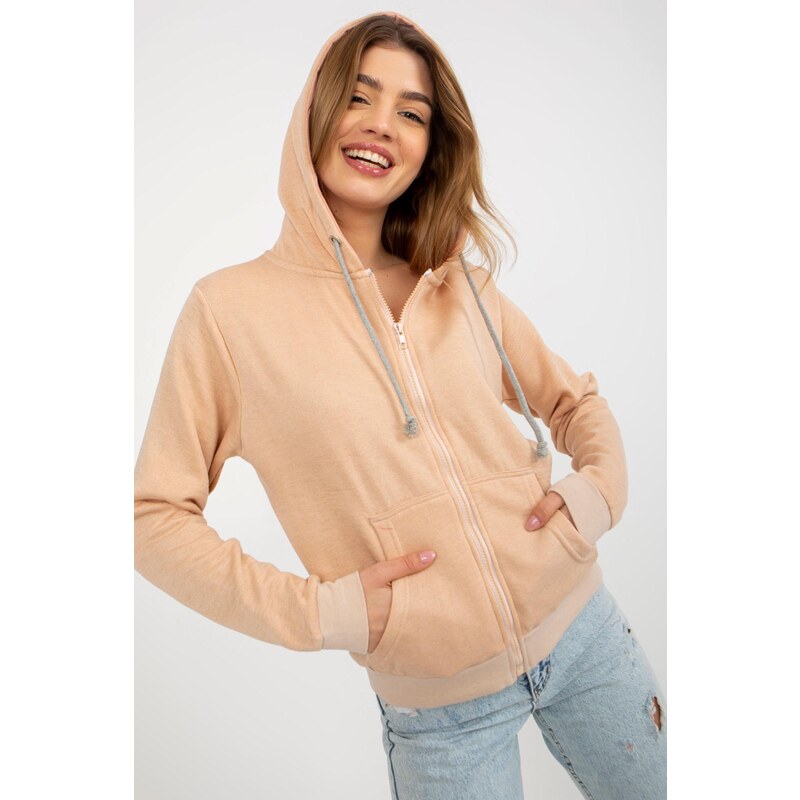 MladaModa Mikina Action so zipsom a kapucňou broskyňová 57233983