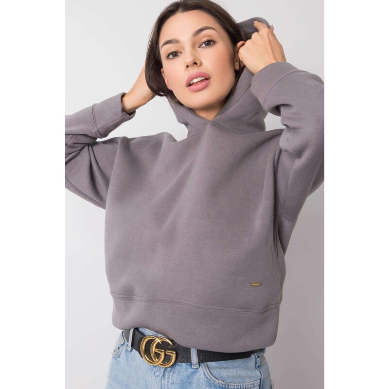 MladaModa Krátka mikina Henson s kapucňou grafitová 57233985