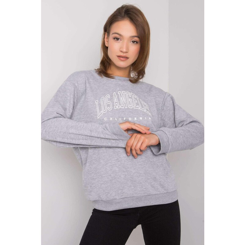 MladaModa Bavlnená mikina s potlačou Los Angeles šedá 57234018