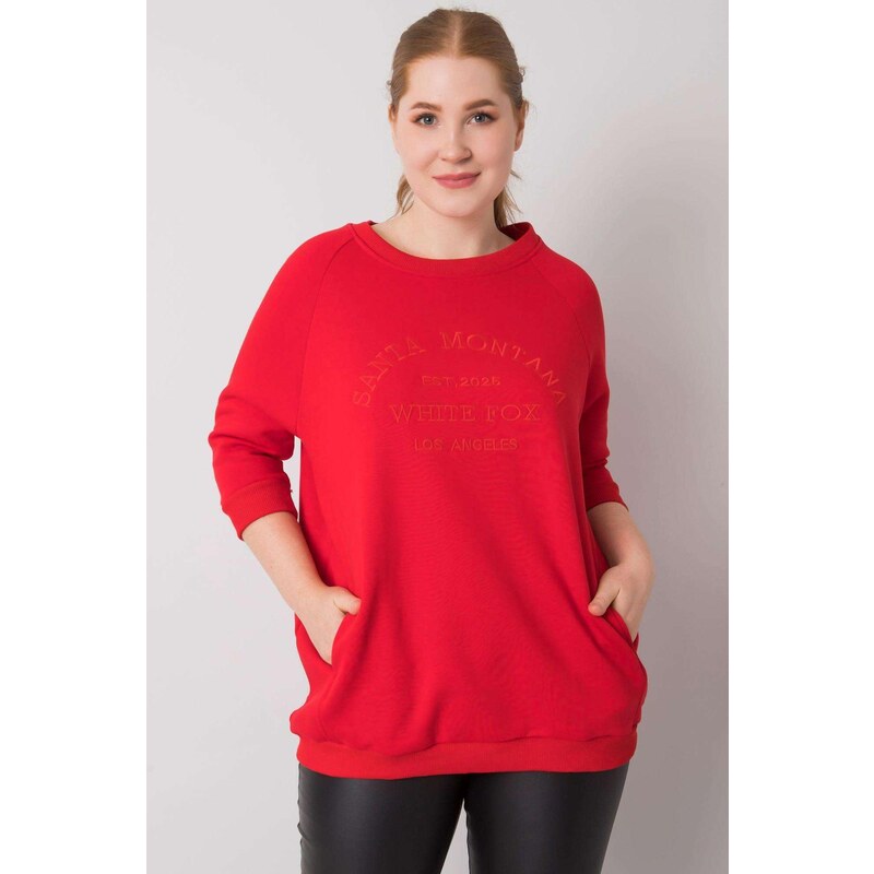 MladaModa Mikina Vincente s vyšívaným nápisom vpredu červená 57234074