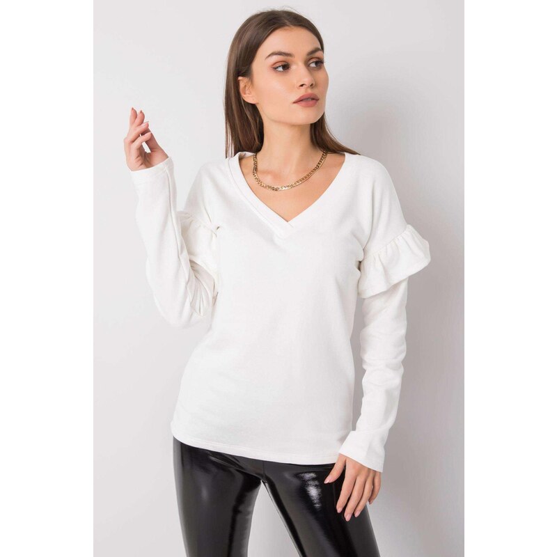 MladaModa Mikina Scarlett s véčkovým výstrihom a volánmi na rukávoch 57234138