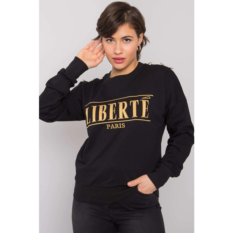 MladaModa Mikina s nápisom Liberte Paris čierna 57234145