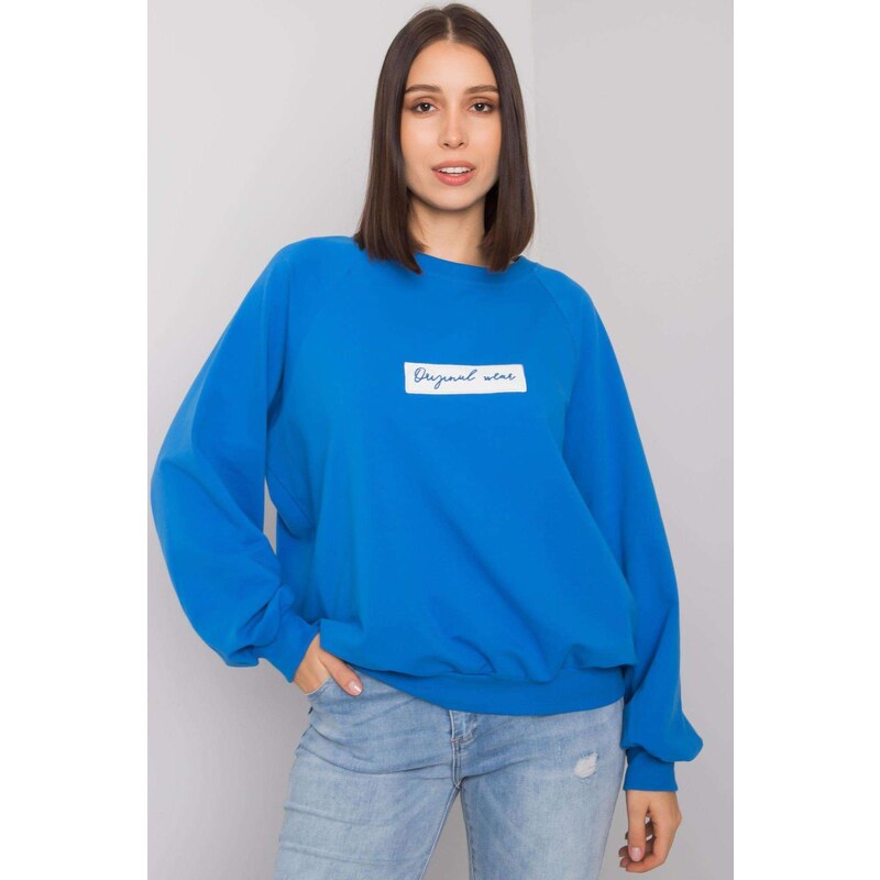 MladaModa Oversize mikina Hariette bez kapucne kráľovská modrá 57234149