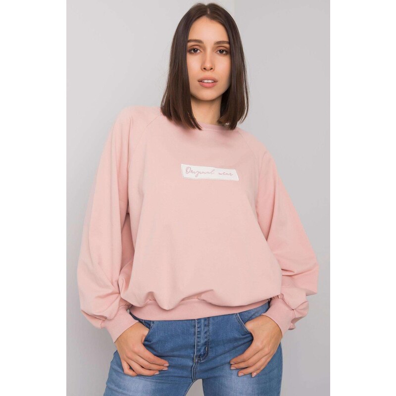 MladaModa Oversize mikina Hariette bez kapucne pudrovo ružová 57234151