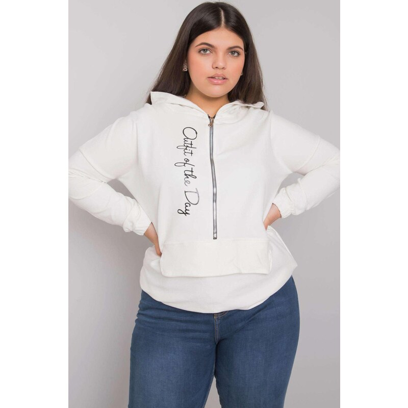 MladaModa Oversize mikina Kaylee so zipsom farba ecru 57234179