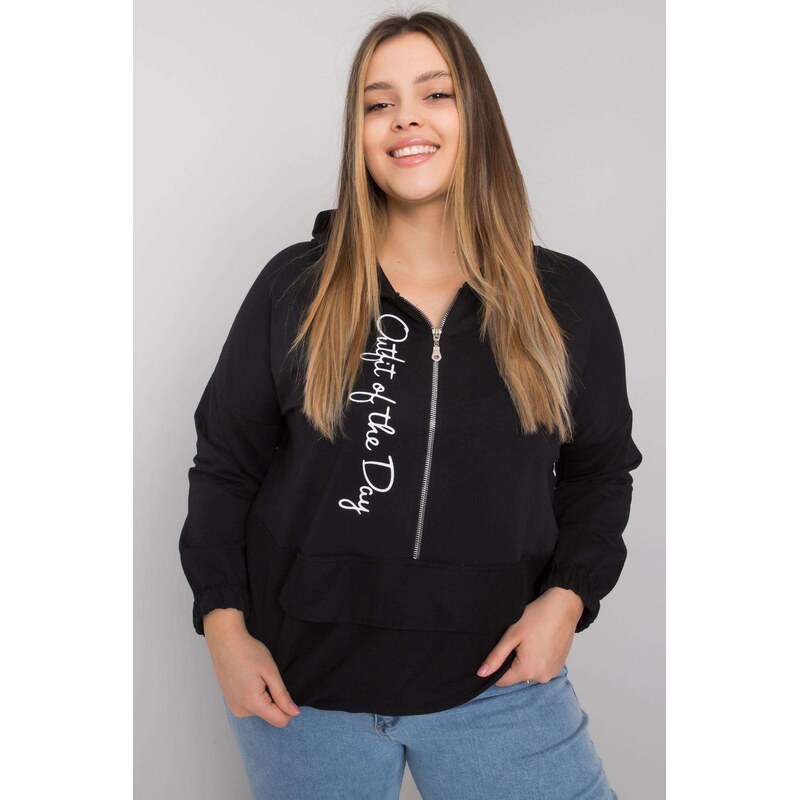 MladaModa Oversize mikina Kaylee so zipsom čierna 57234173