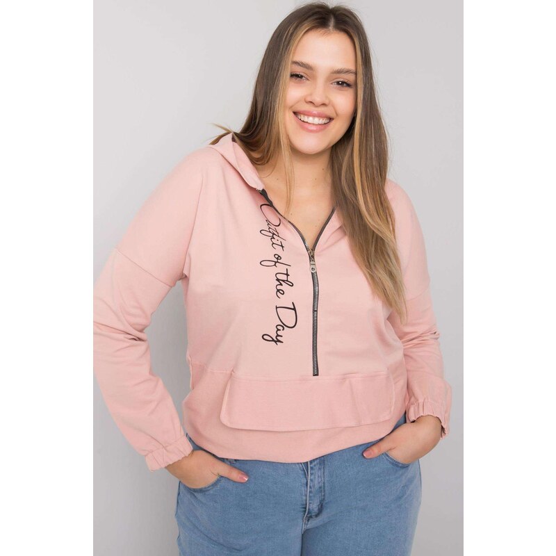 MladaModa Oversize mikina Kaylee so zipsom pudrovo ružová 57234174