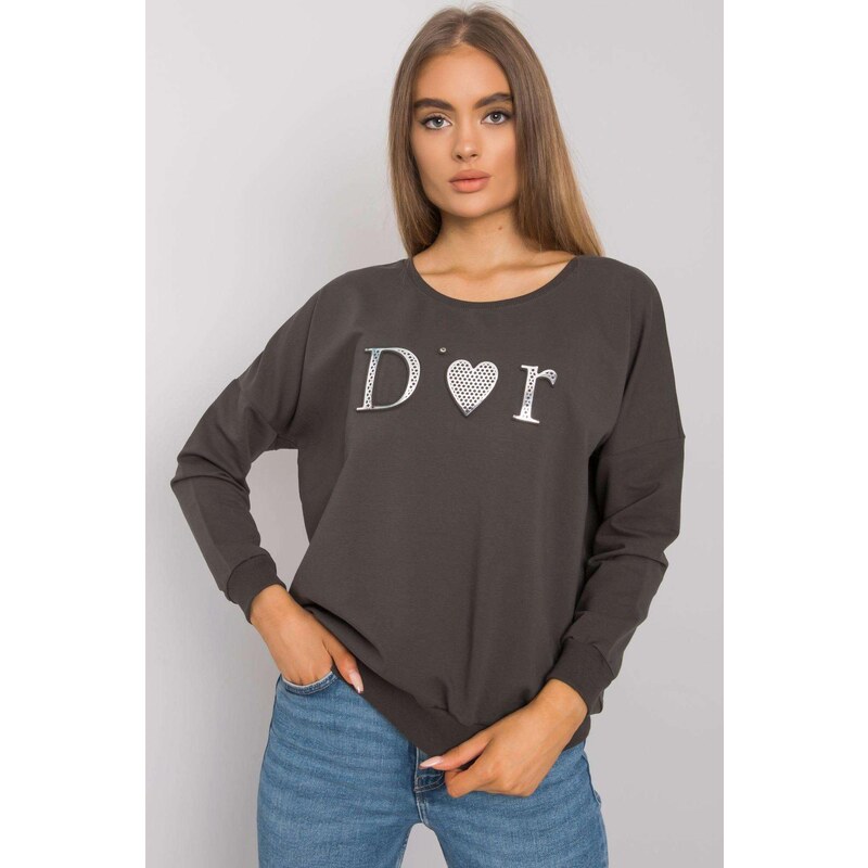 MladaModa Mikina Alodia bez kapucne farba khaki 57234170