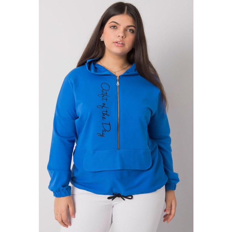 MladaModa Oversize mikina Kaylee so zipsom kráľovská modrá 57234178