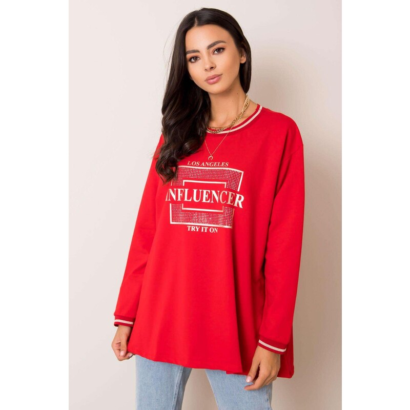 MladaModa Mikina Dorianna so zipsom na chrbte červená 57234167