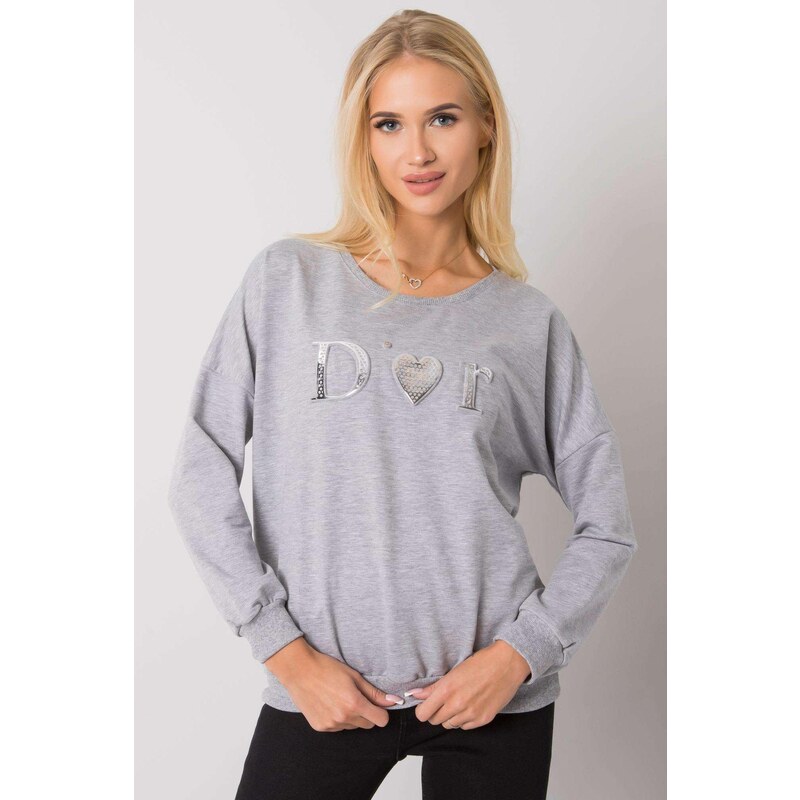 MladaModa Mikina Alodia bez kapucne šedá 57234168