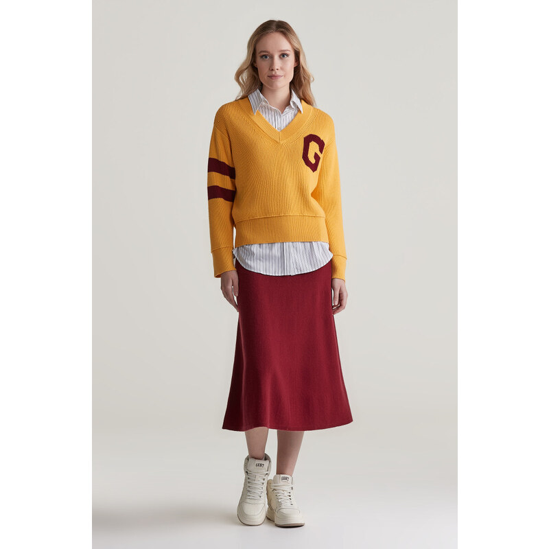 SUKŇA GANT SUPERFINE LAMBSWOOL SKIRT PLUMPED RED 57240337