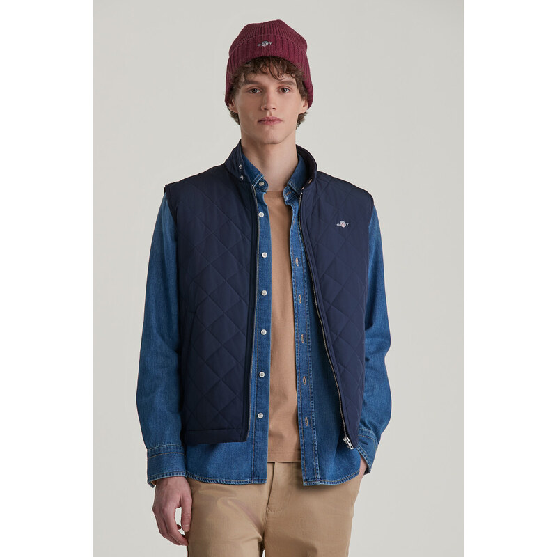 VESTA GANT QUILTED WINDCHEATER VEST EVENING BLUE 57240346