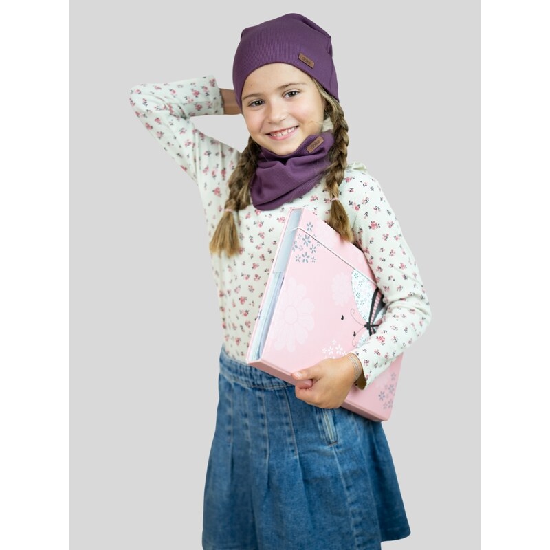 DOKE Detský set organic rib violet pre deti do 11 rokov 65244532