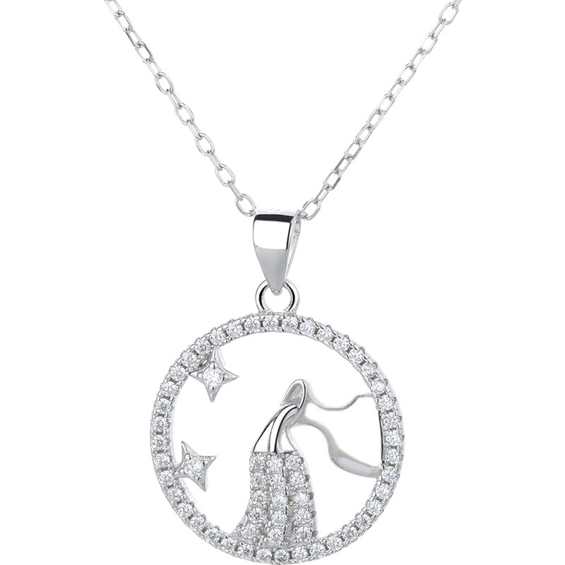 MAJYA Strieborný prívesok s retiazkou so zirkónmi VODNÁR 11089 64582077