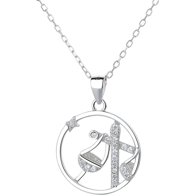 MAJYA Strieborný prívesok s retiazkou so zirkónmi VÁHY 11090 64582078