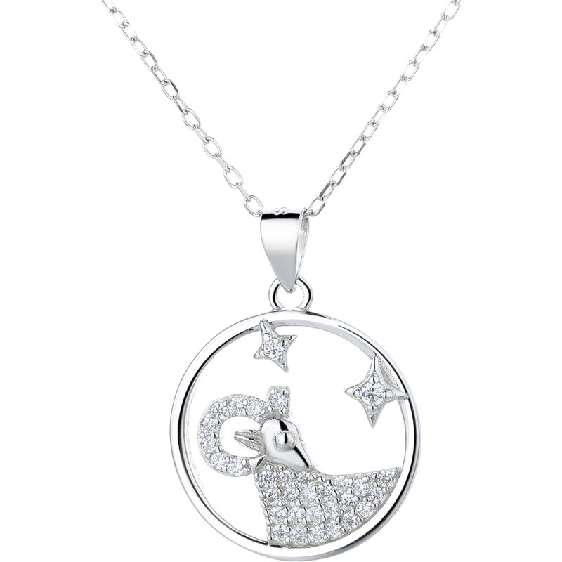 MAJYA Strieborný prívesok s retiazkou so zirkónmi BARAN 11079 64582068