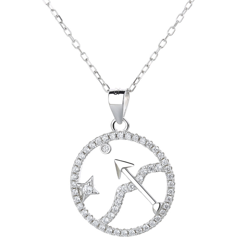 MAJYA Strieborný prívesok s retiazkou so zirkónmi STRELEC 11083 64582071