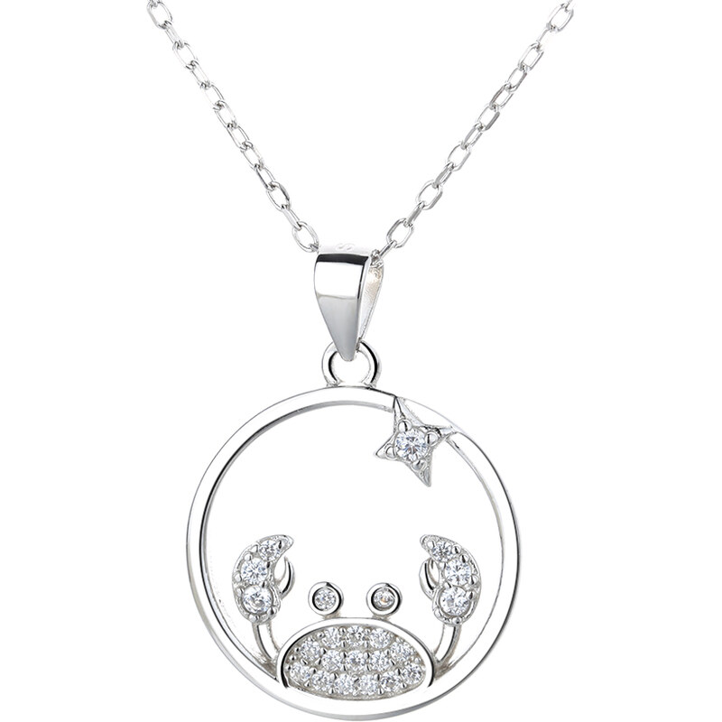 MAJYA Strieborný prívesok s retiazkou so zirkónmi RAK 11085 64582073