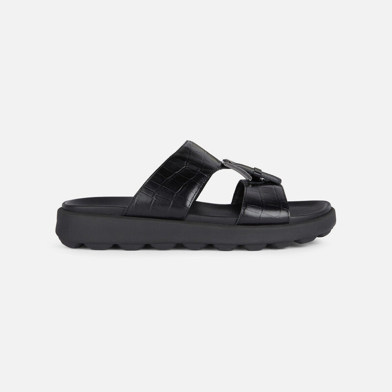 Black mens slippers Geox Spherica Ec6 - Mens 57255491
