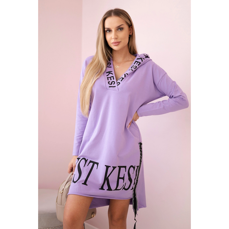 Kesi Šaty 9161 s kapucňou a potlačou 64239706