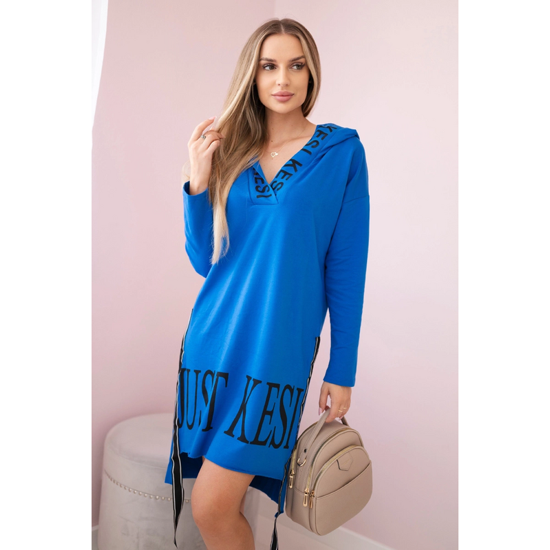 Kesi Šaty 9161 s kapucňou a potlačou 66420629