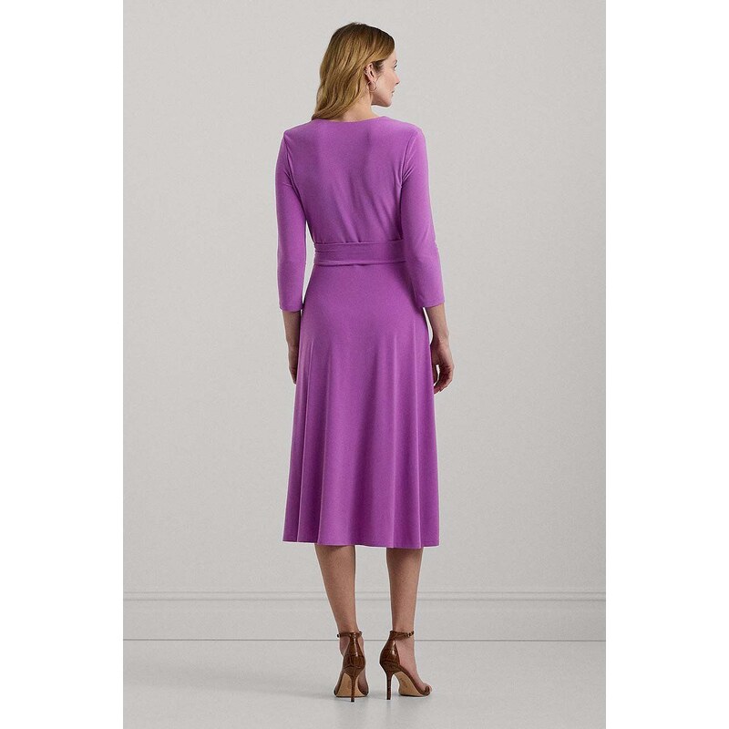 Šaty Lauren Ralph Lauren fialová farba, mini, áčkový strih, 250769904