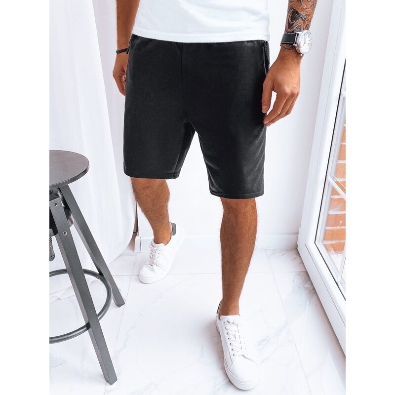 Dstreet Jedinečné pánske čierne kraťasy 63774166