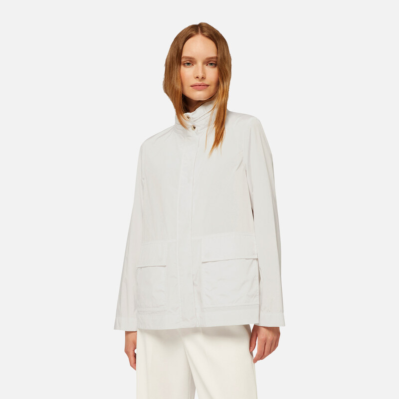 White womens jacket Geox Dandra - Womens 57276440