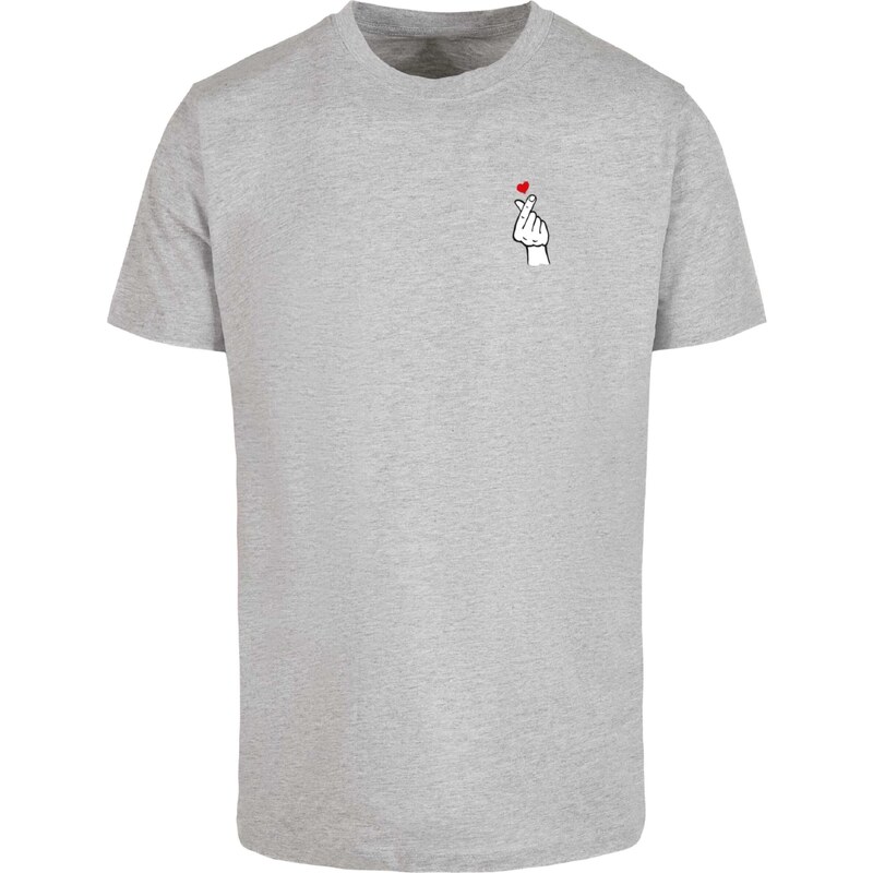 Mister Tee Tričko Love Sign 2.0 sivá melírovaná / červená / čierna / 57281048