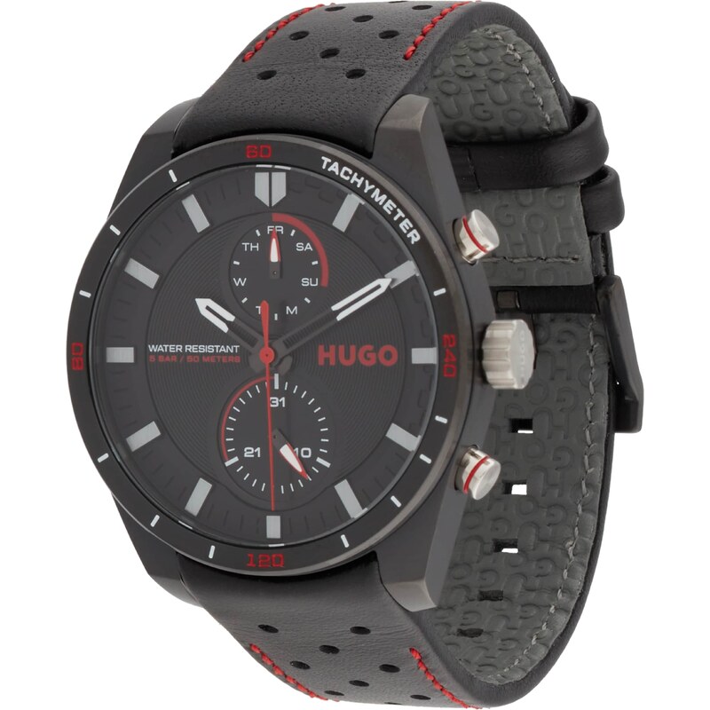 HUGO Analógové hodinky #FAST sivá / červená / čierna 57282352