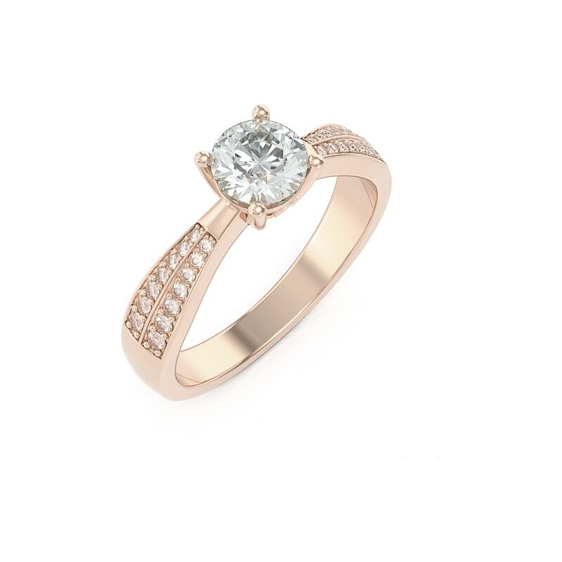 Zásnubný prsteň z ružového zlata 22188/RXx 57289968