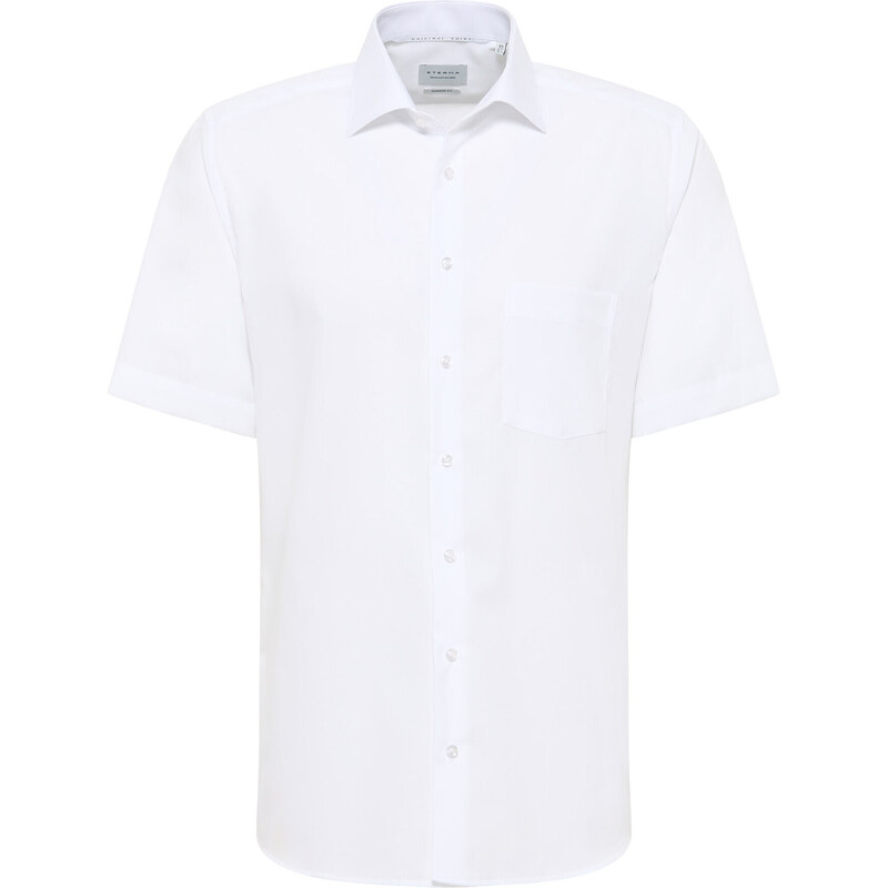 Pánska biela nežehlivá košeľa ETERNA Modern Fit s krátkym rukávom zo 59057233