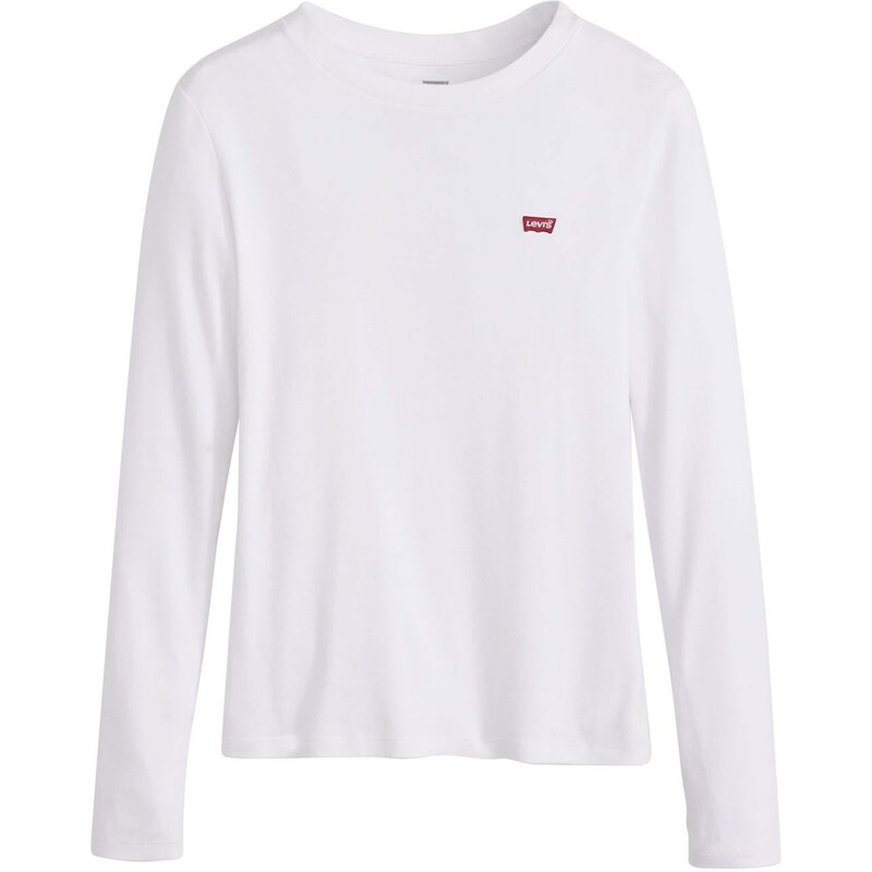 LEVIS Tričko Essential Housemark Long Sleeve Tee karmínovo červená / 57310092