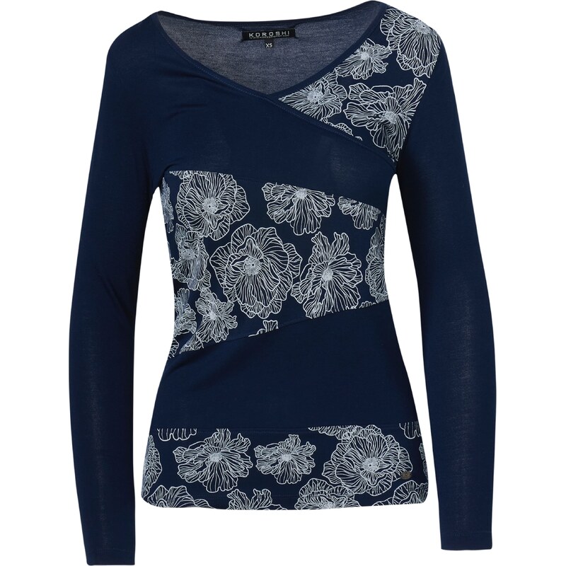 KOROSHI Tričko námornícka modrá / biela 57309829