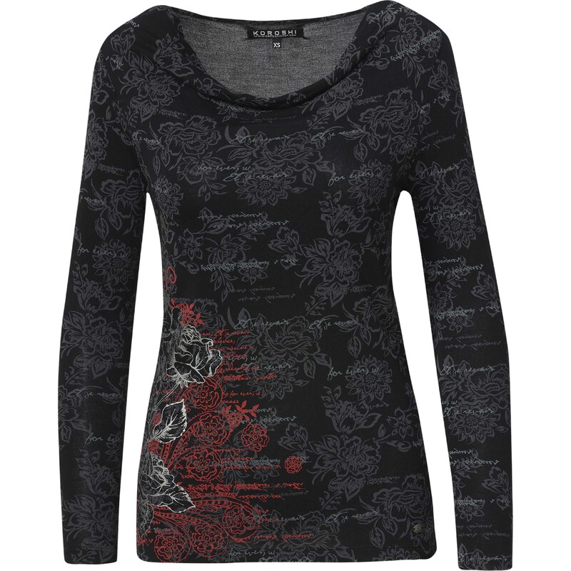 KOROSHI Tričko červená / čierna / biela 57309918