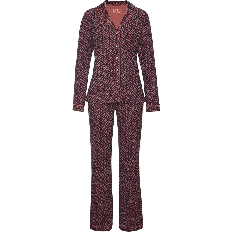 VIVANCE Pyžamo Dreams hrdzavo červená / čierna 57479593