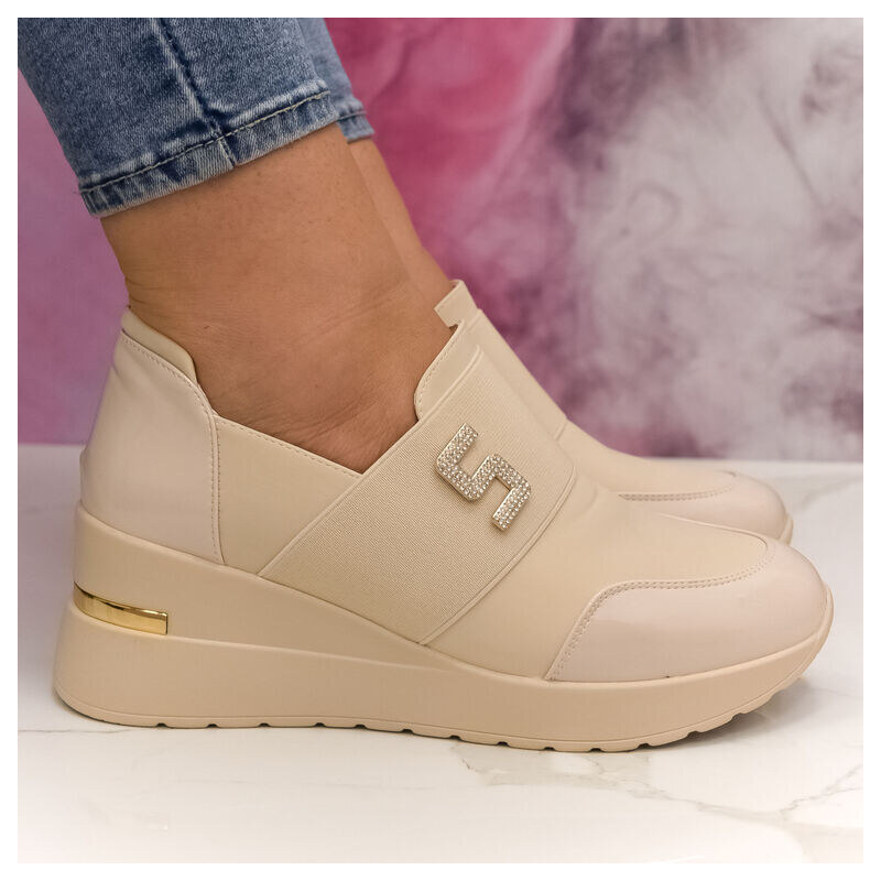 WDE Dámske béžové SLIP-ON topánky LORRY 57314440