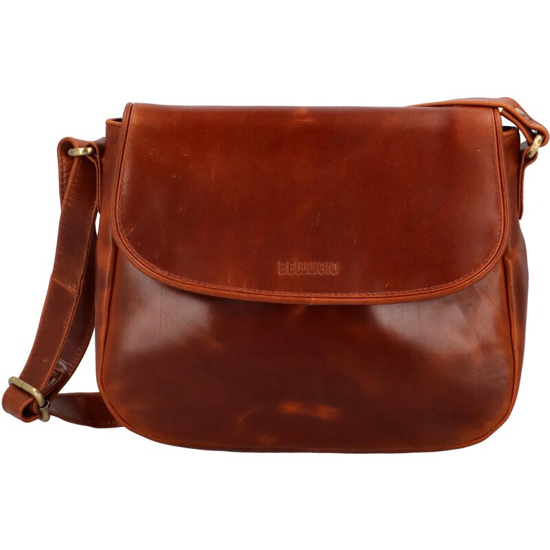 Dámska kožená crossbody kabelka koňaková - Bellugio Zolyx koňak 57516376