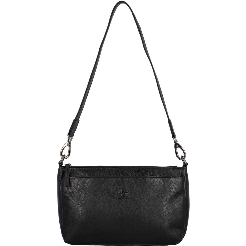 Dámska kožená kabelka cez rameno čierna - Bellugio Trungis čierna 57388832