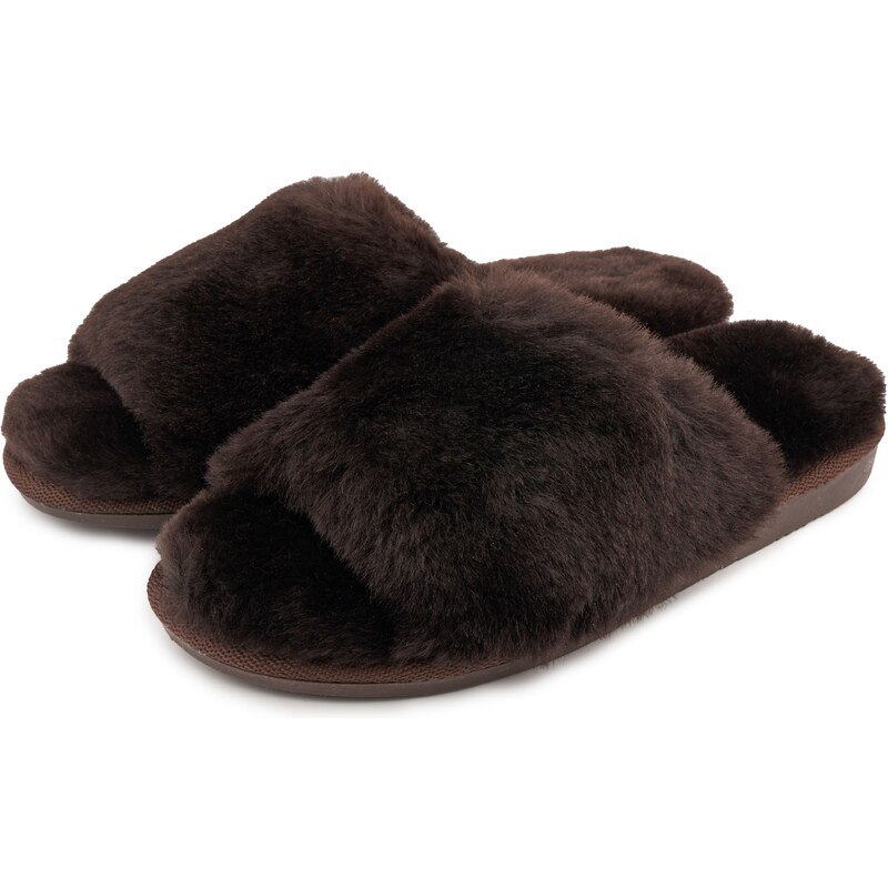 Vlnka Dámske vlnené papuče Dora hnedá veľkosti obuvi - dospelí 37 57321675