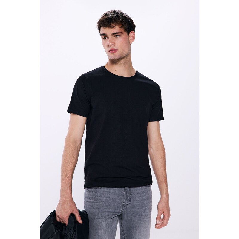 SPRINGFIELD Pánske lycrové tričko s okrúhlym výstrihom 57319988