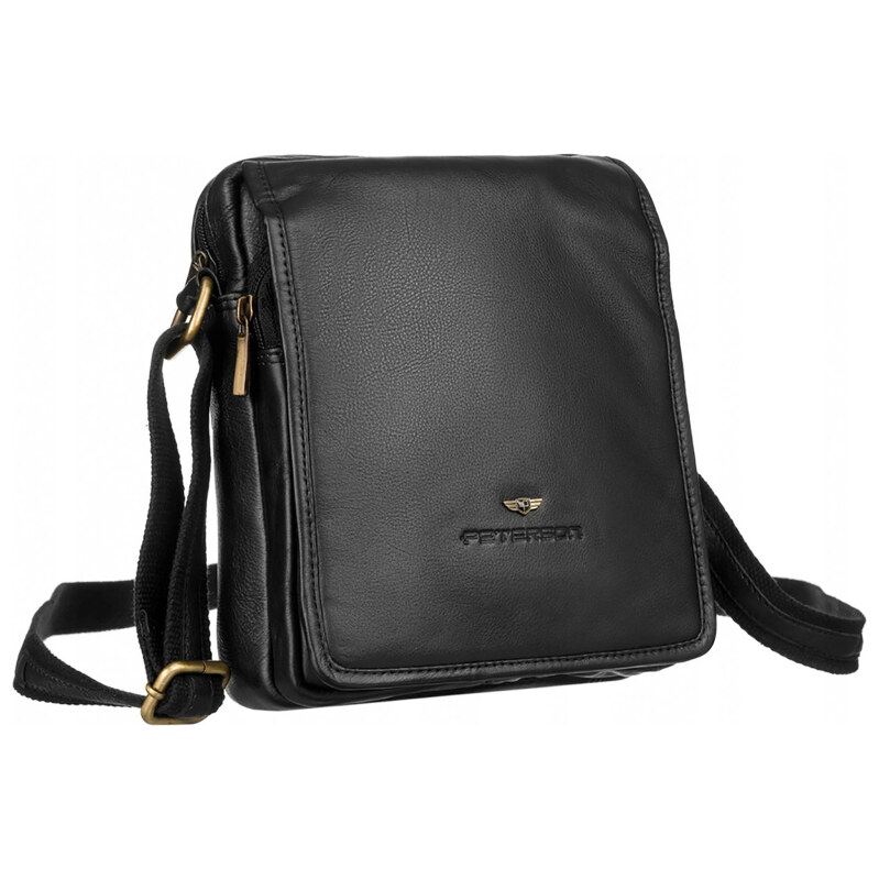 Peterson Pánska kožená crossbody taška čierna (KT219) 59793080