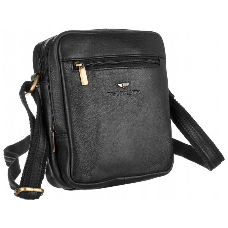 Peterson Pánska kožená crossbody taška čierna (KT221) 59793078