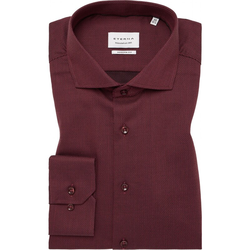 ETERNA Modern Fit bordová košeľa s jemnou štruktúrou 100% bavlna Non 57335864