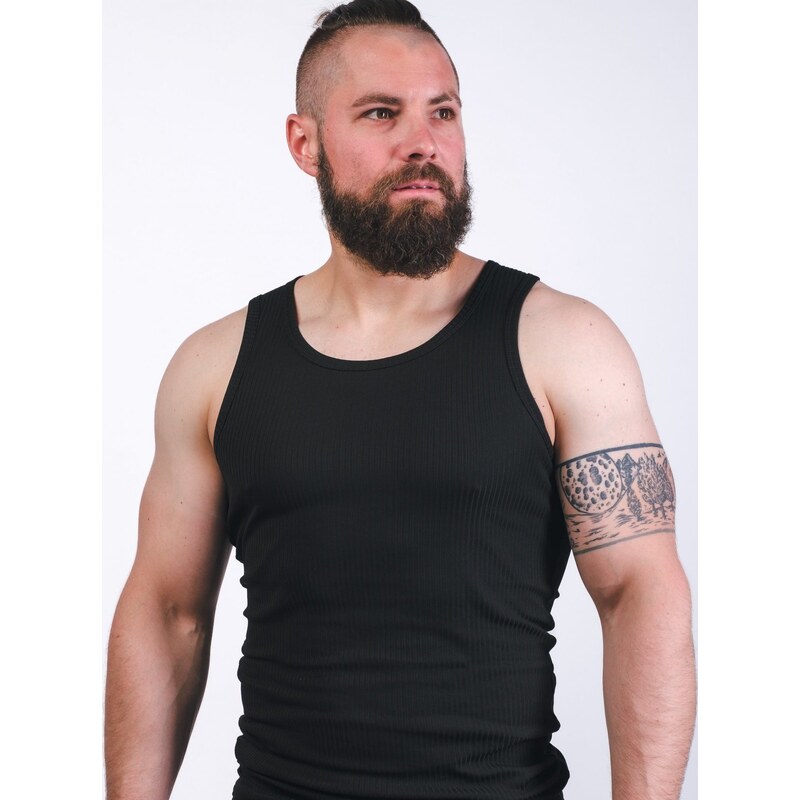 TERMOVEL Čierne pánske rebrované tielko 57341279