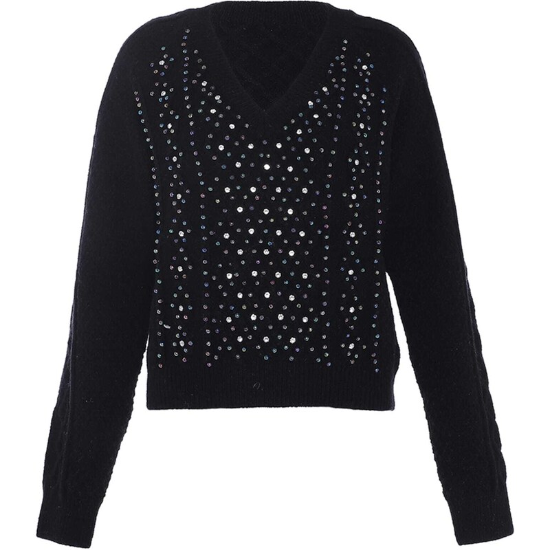 faina Sveter modrá / petrolejová / čierna / strieborná 57348987